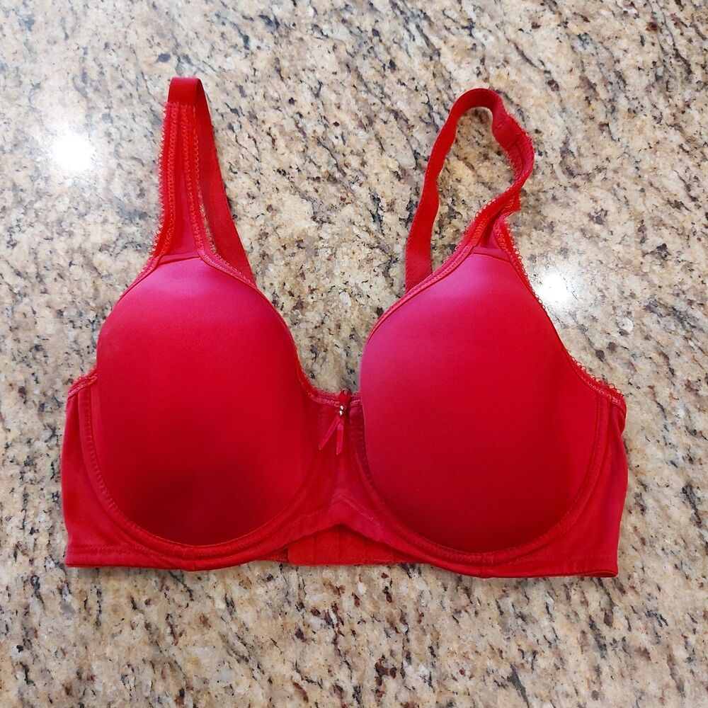Wacoal Basic Beauty Spacer Underwire T-Shirt Bra Size 34D in Red